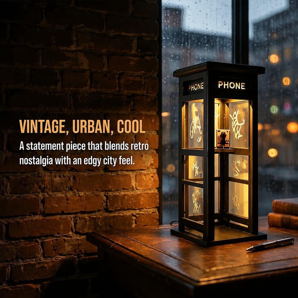 Office Furniture Brands - Retro Vintage Telefon Kulübesi Gece Lambası