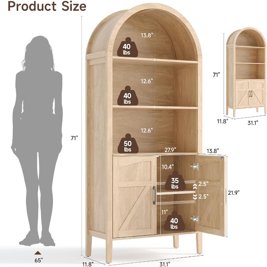 71 cm Genişliğinde, Kavisli Ta - Bookshelf incelemesi ve fiyatı