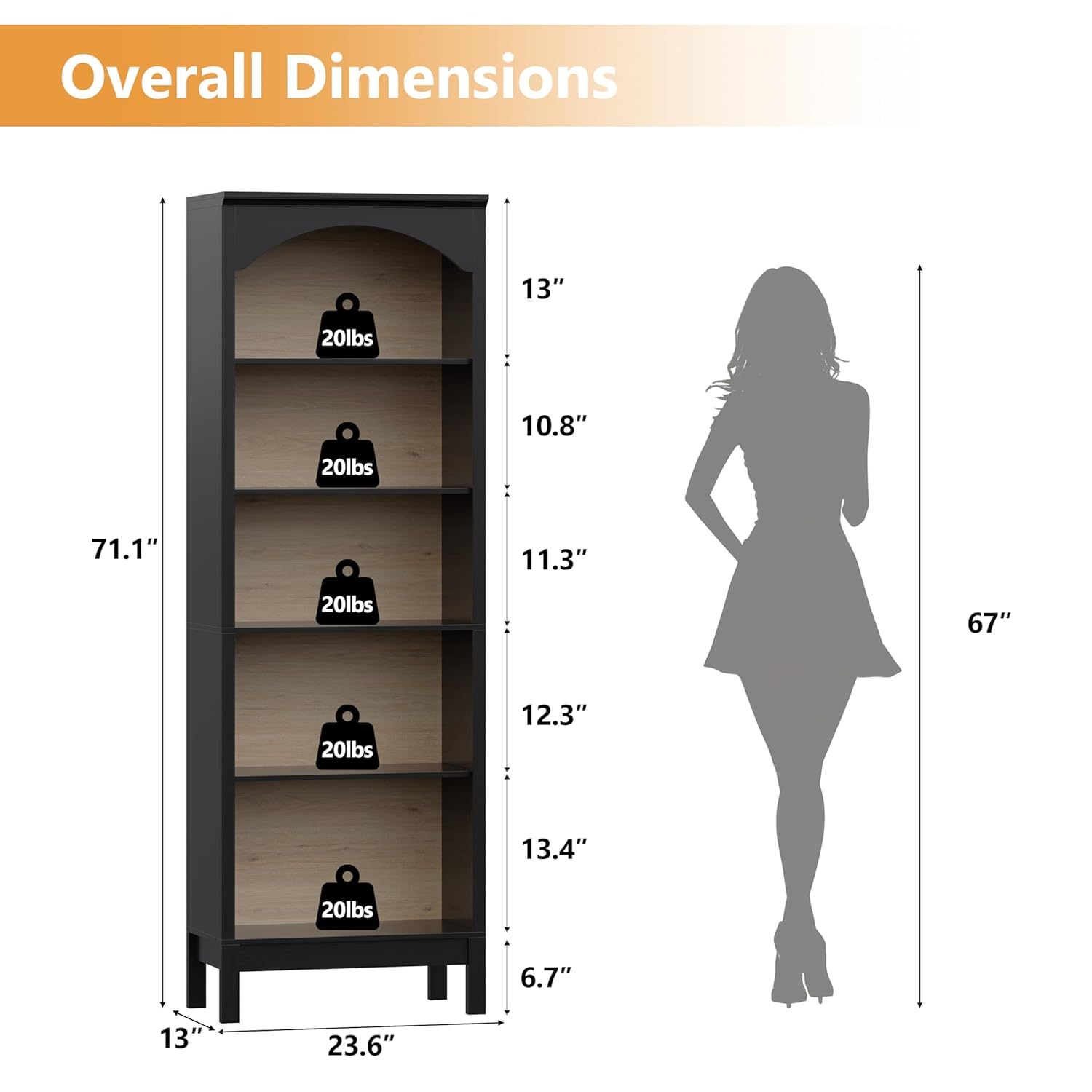 Kavisli Kitaplık, 5 Katlı Açık - Bookshelf incelemesi ve fiyatı